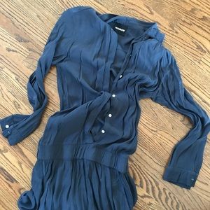 Monrow long sleeve button up romper